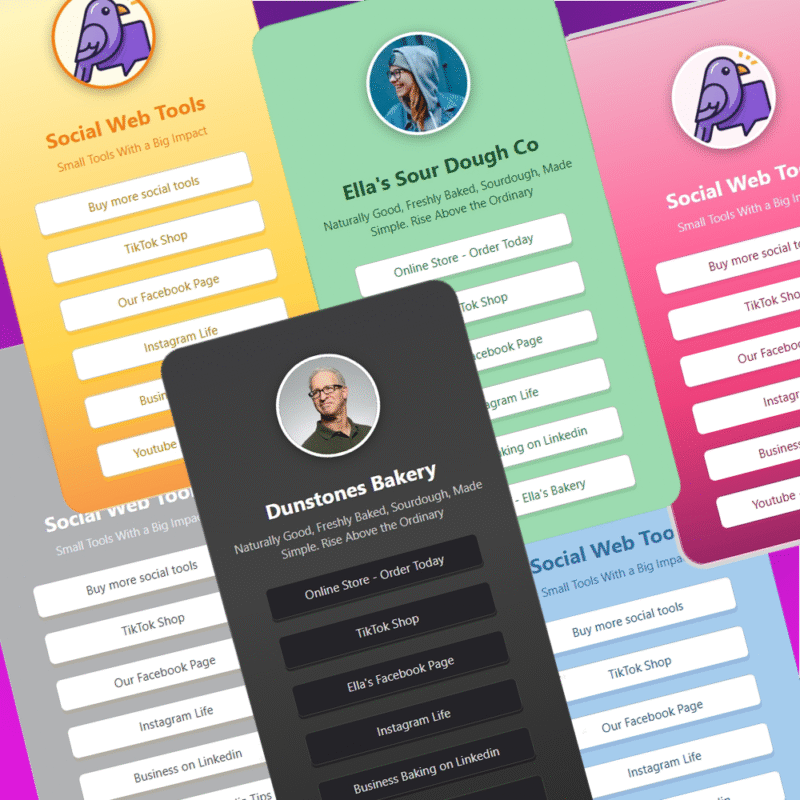 Image showing examples of link page colours